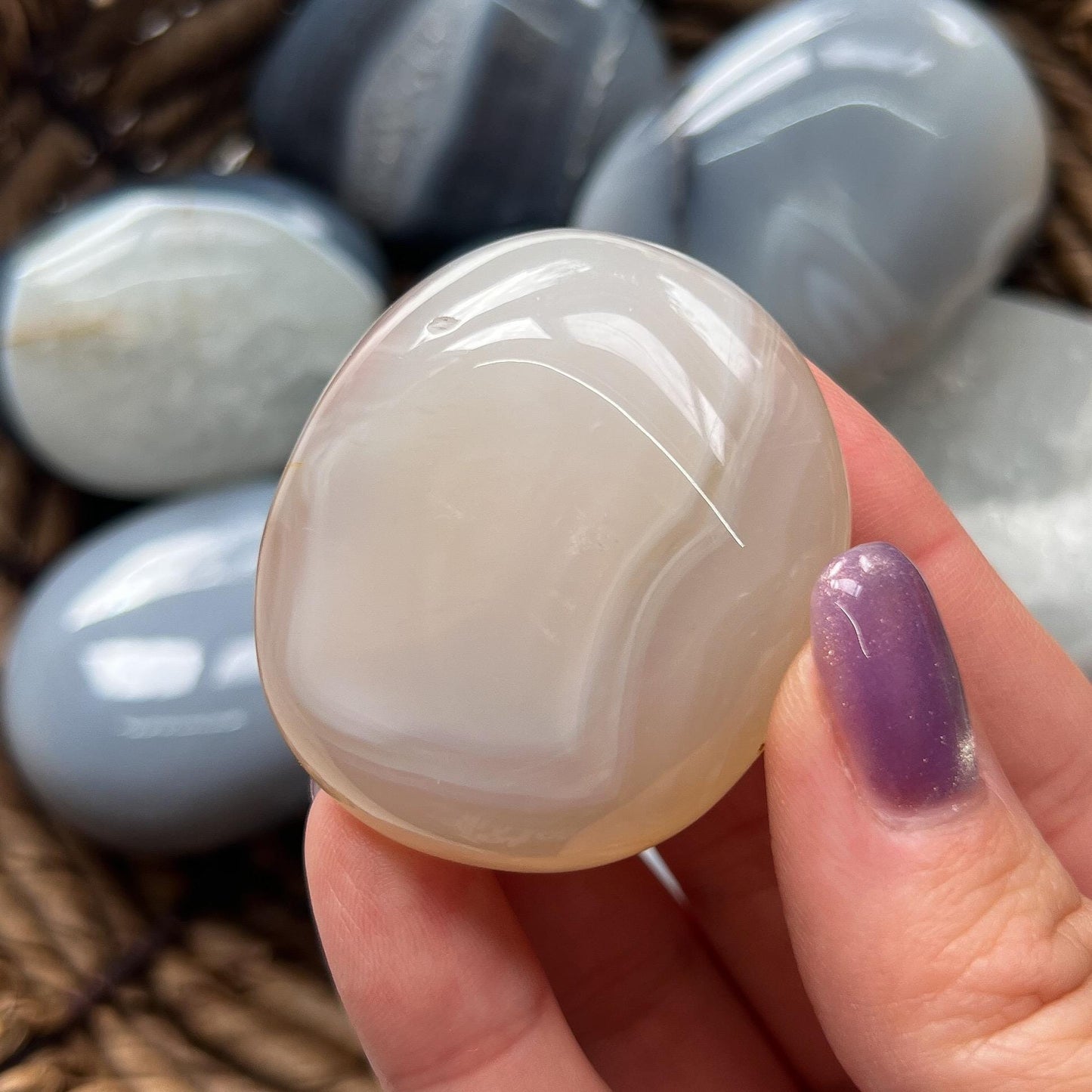 Banded Agate Palm Stones