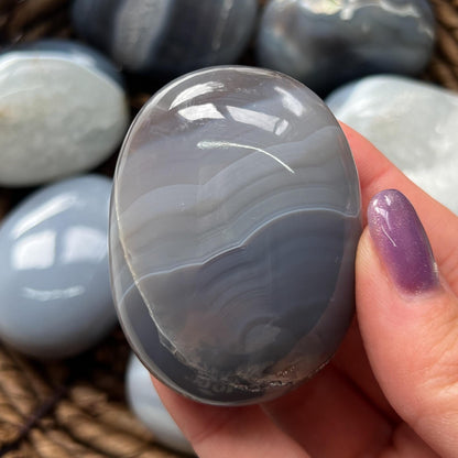 Banded Agate Palm Stones