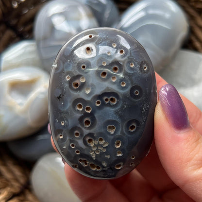 Banded Agate Palm Stones