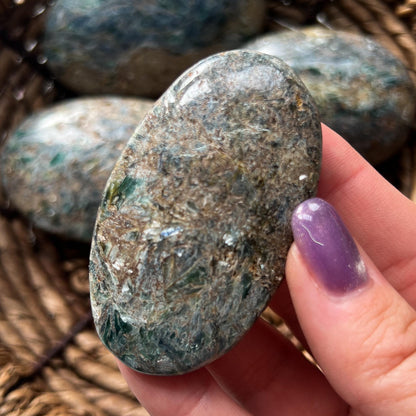 Blue Green Kyanite Palm Stone