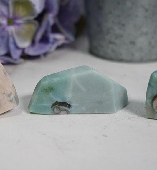 Green Flower Agate Freeform