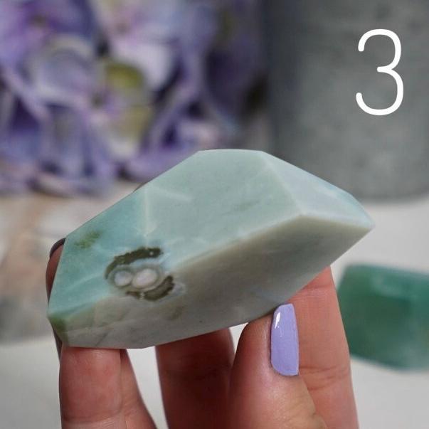 Green Flower Agate Freeform