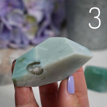 Green Flower Agate Freeform