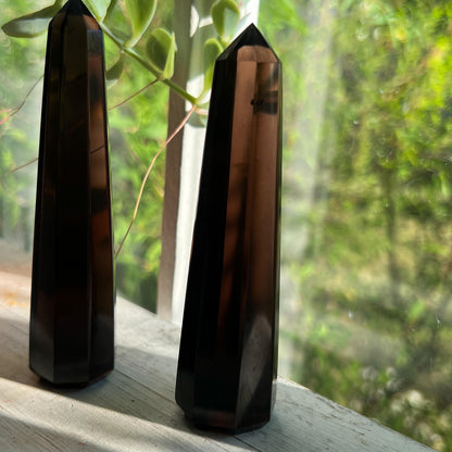 Smoky Brown Obsidian Obelisk