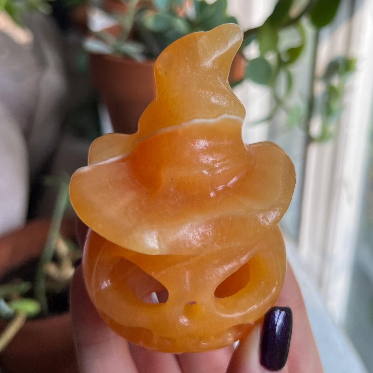 Orange Calcite Witch Pumpkin