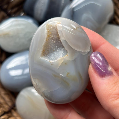 Banded Agate Palm Stones