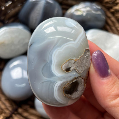 Banded Agate Palm Stones
