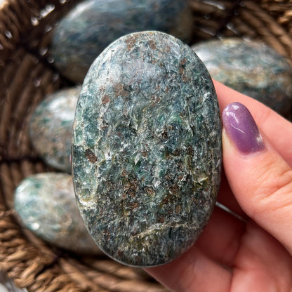 Blue Green Kyanite Palm Stone