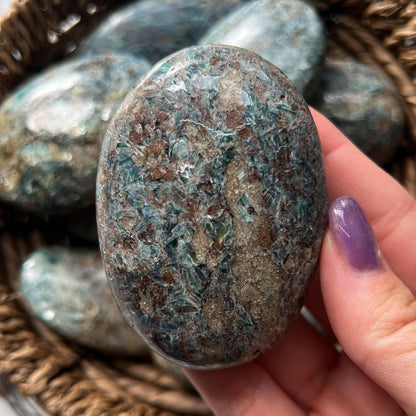Blue Green Kyanite Palm Stone