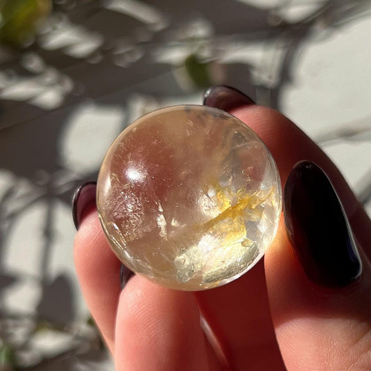 Pyrite Golden Healer Quartz Sphere