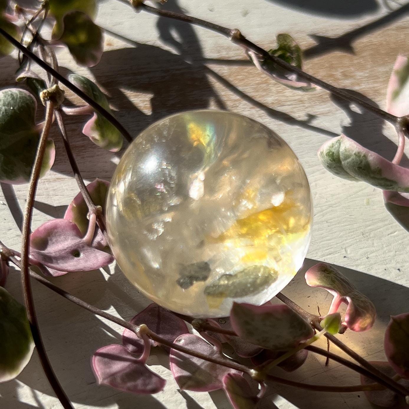 Pyrite Golden Healer Quartz Sphere