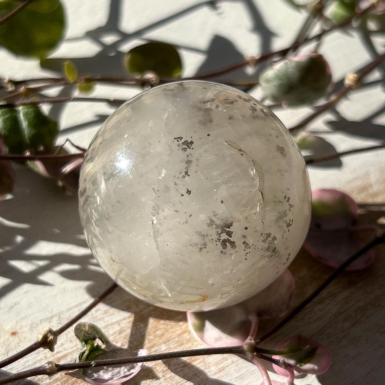 Pyrite in Golden Healer Quartz Sphere (35mm)