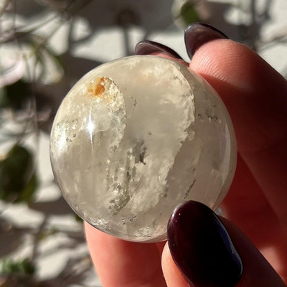 Pyrite in Golden Healer Quartz Sphere (35mm)