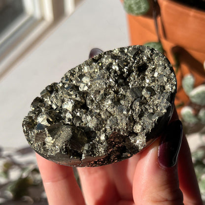 Pyrite Geode Palm Stone
