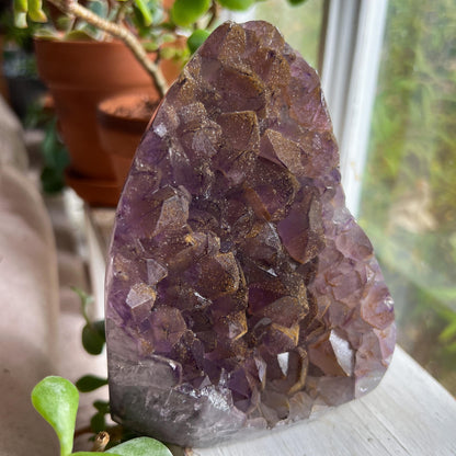 Sugar Druzy Amethyst Cathedral w/ Hematite