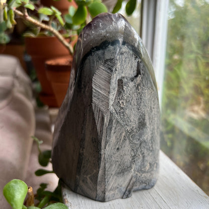 Sugar Druzy Amethyst Cathedral w/ Hematite