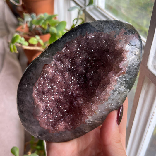 Pink Amethyst Druzy Geode
