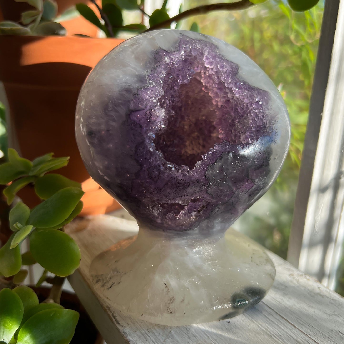 Amethyst Geode Self Standing Sphere