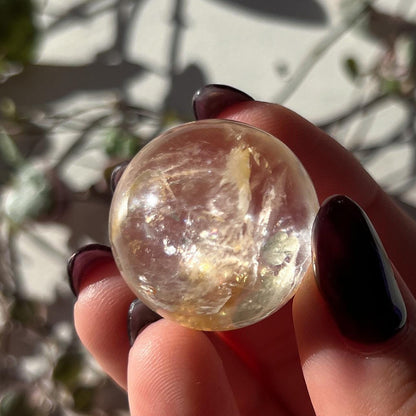 Pyrite Golden Healer Quartz Sphere