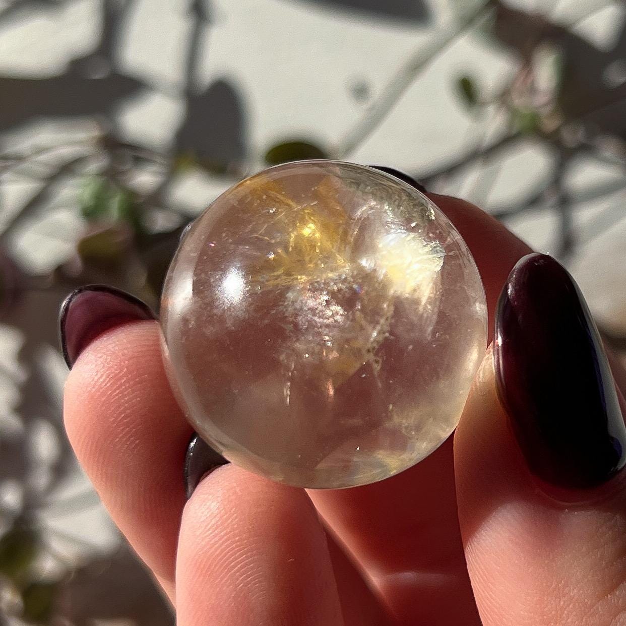 Pyrite Golden Healer Quartz Sphere