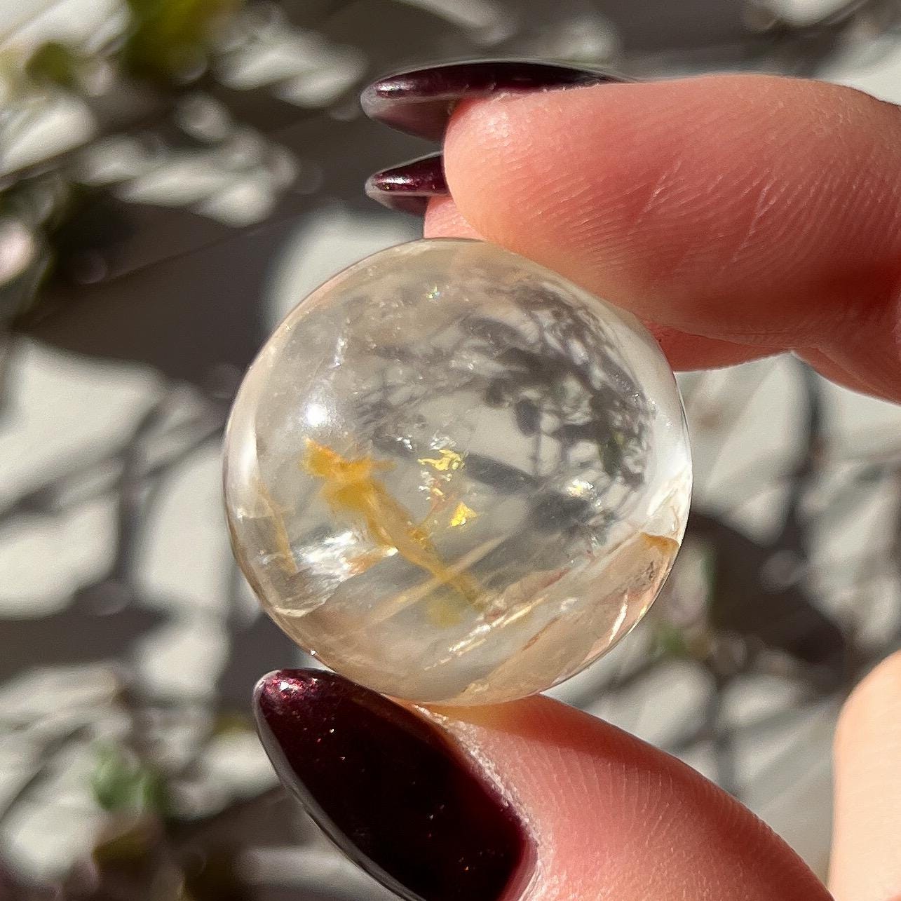 Pyrite Golden Healer Quartz Sphere