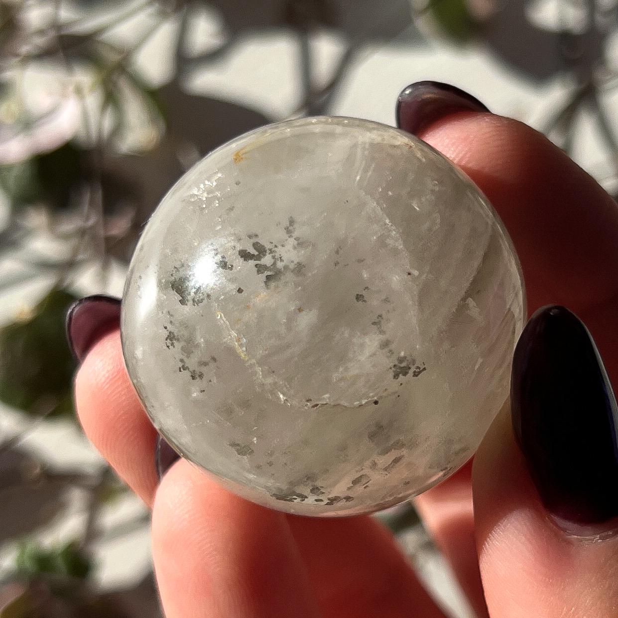 Pyrite in Golden Healer Quartz Sphere (35mm)