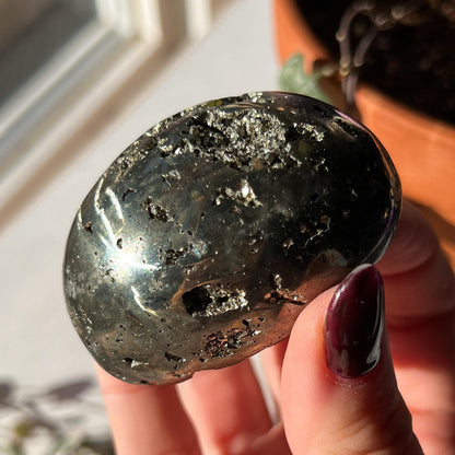 Pyrite Geode Palm Stone