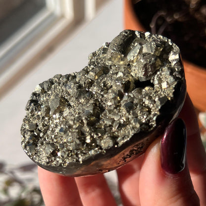 Pyrite Geode Palm Stone