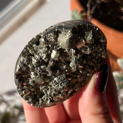 Pyrite Geode Palm Stone