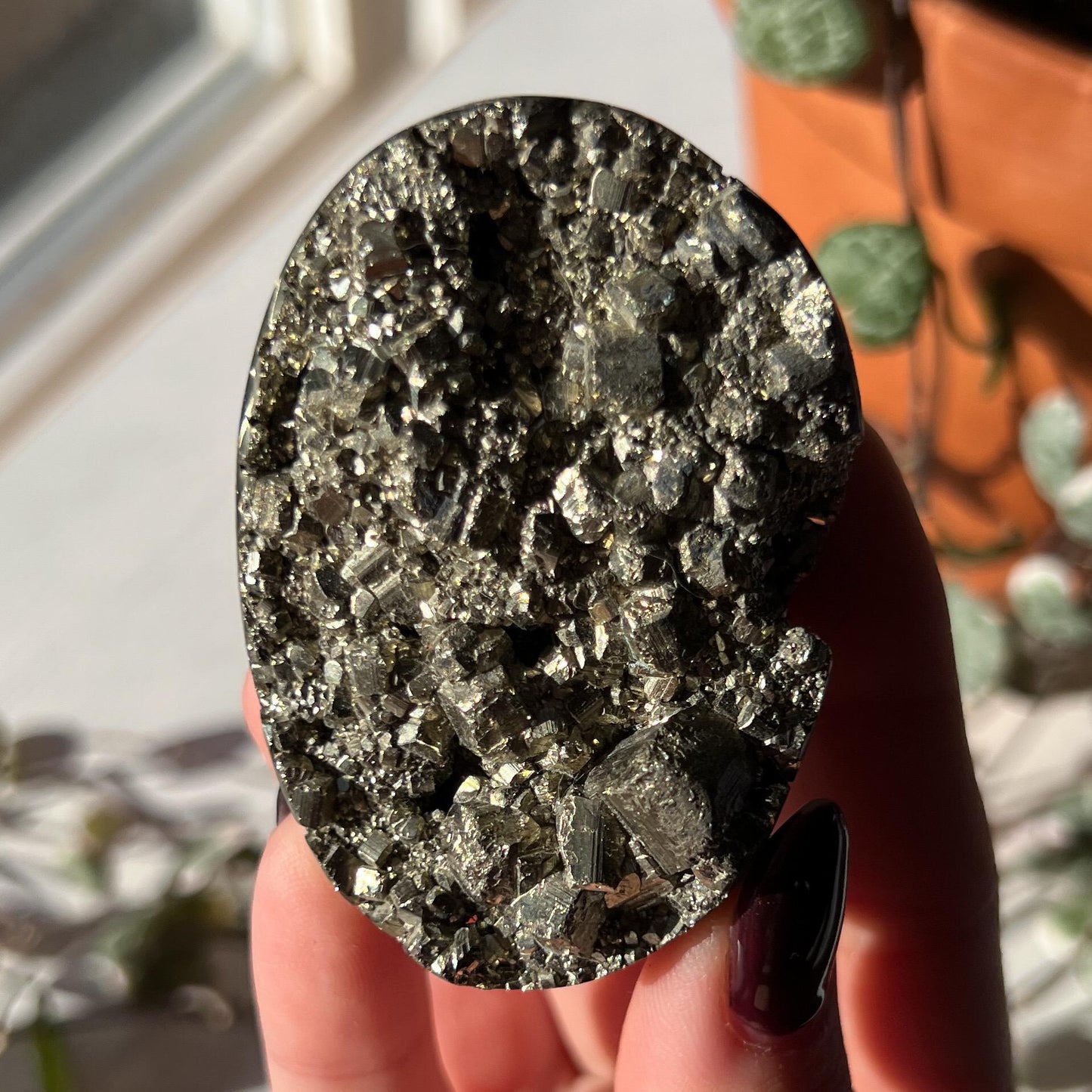 Pyrite Geode Palm Stone