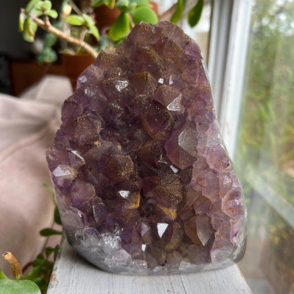 Sugar Druzy Amethyst Cathedral w/ Hematite