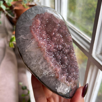 Pink Amethyst Druzy Geode