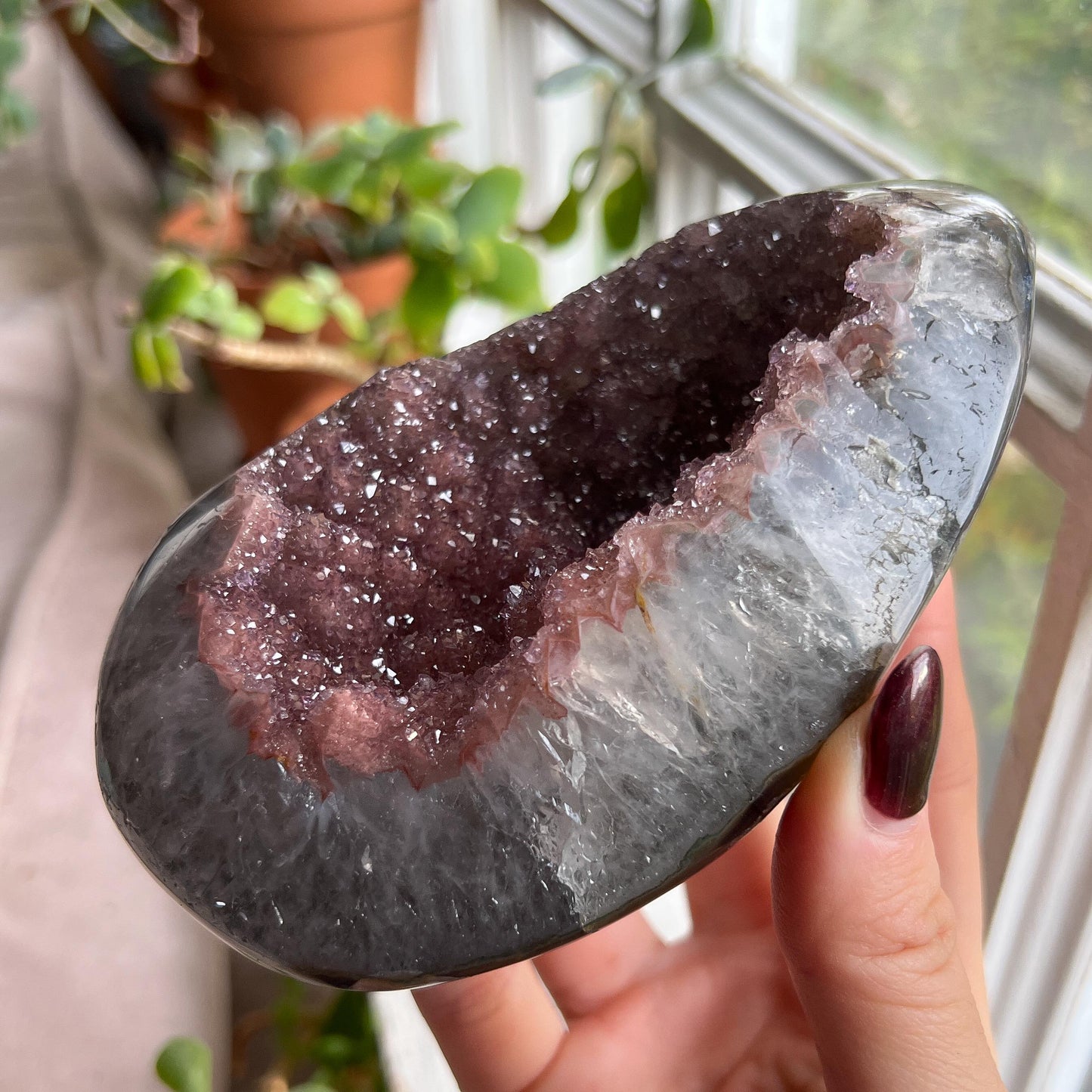 Pink Amethyst Druzy Geode