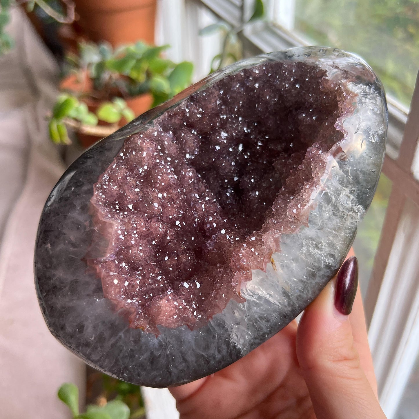Pink Amethyst Druzy Geode