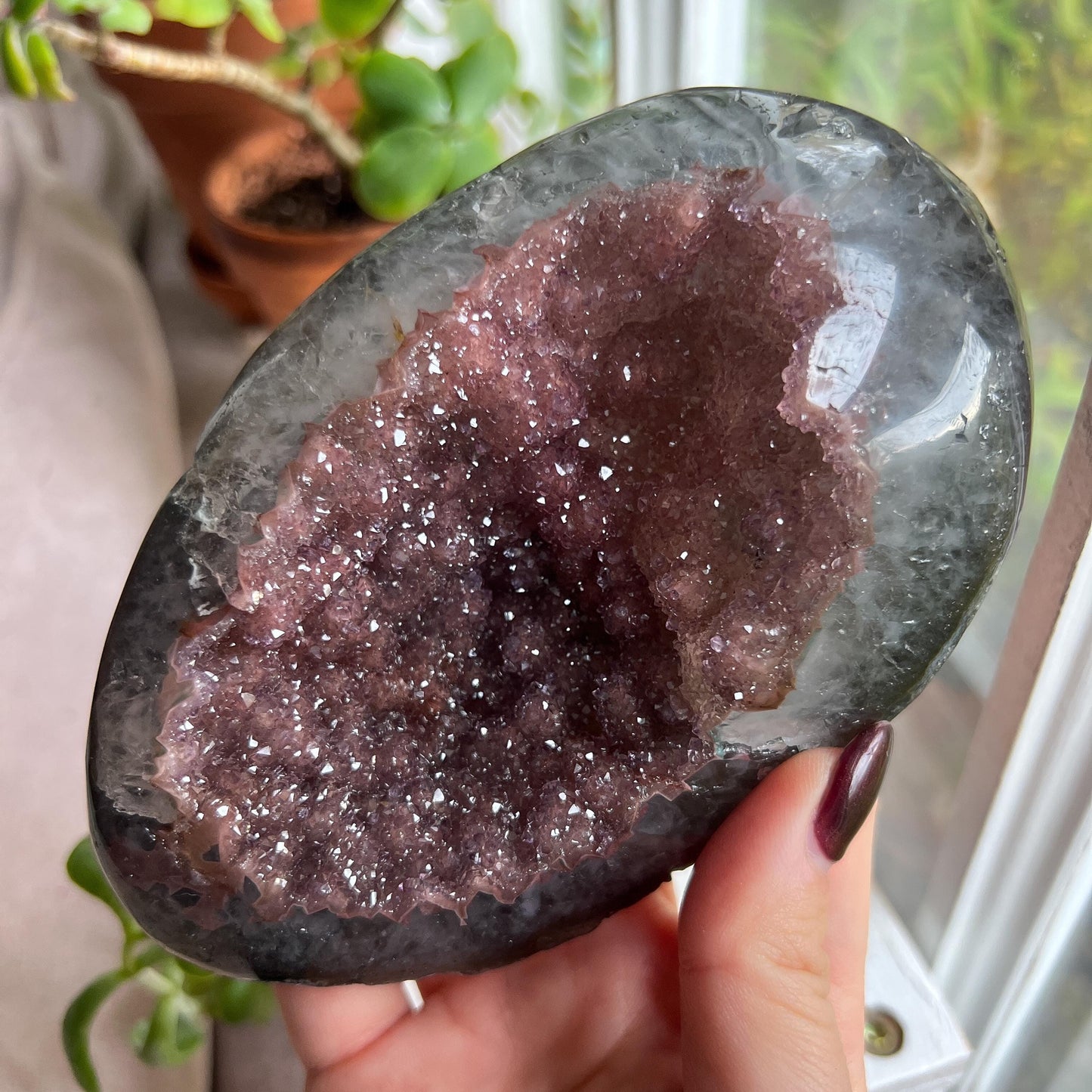 Pink Amethyst Druzy Geode