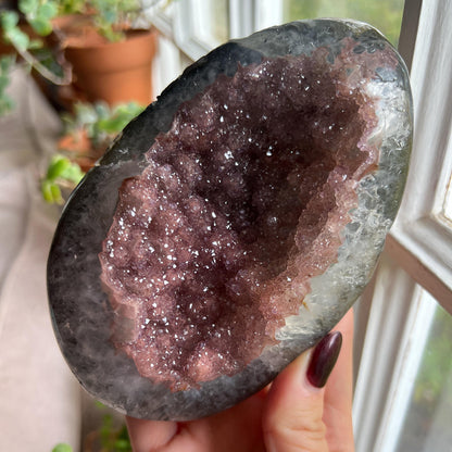 Pink Amethyst Druzy Geode