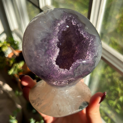 Amethyst Geode Self Standing Sphere