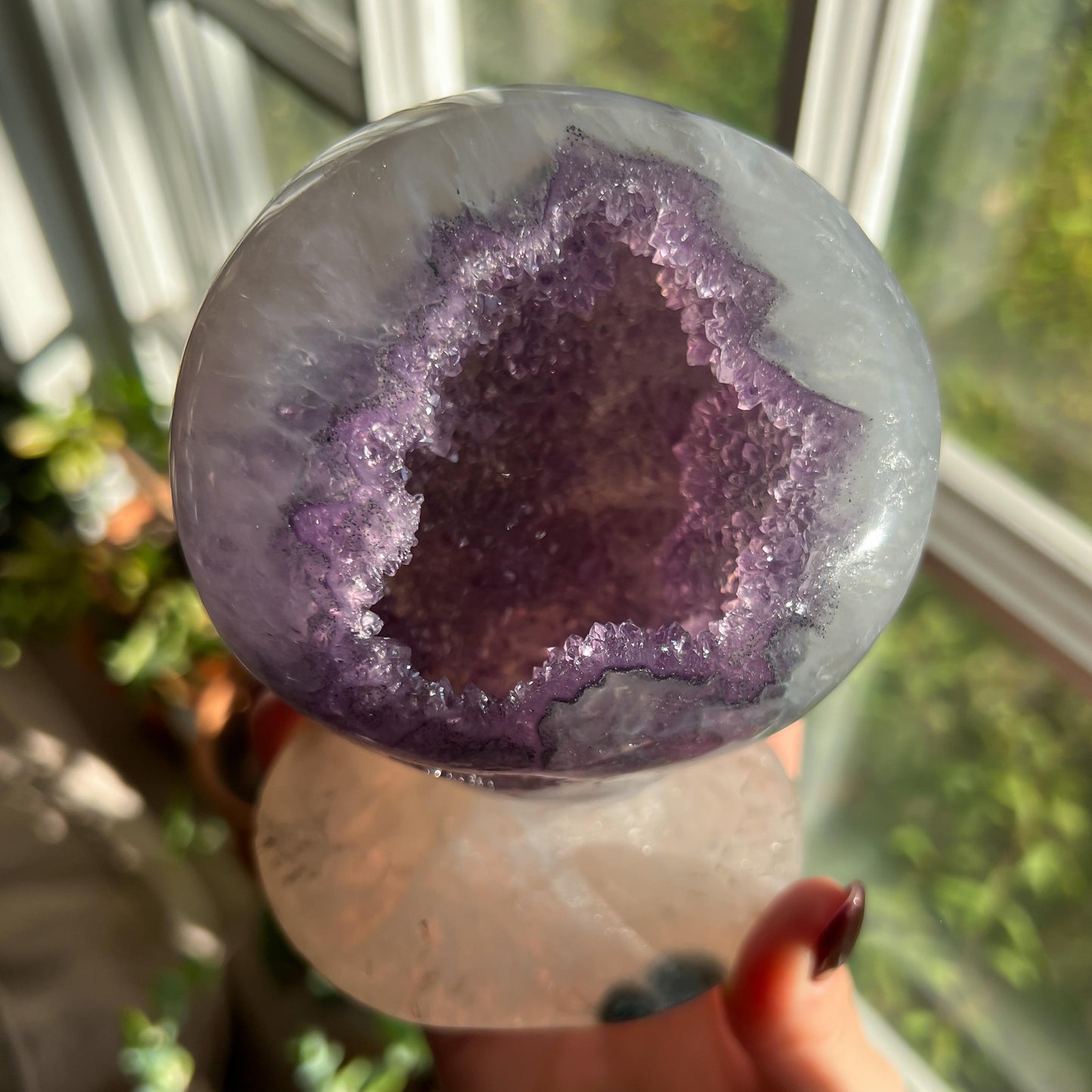 Amethyst Geode Self Standing Sphere