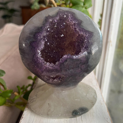 Amethyst Geode Self Standing Sphere