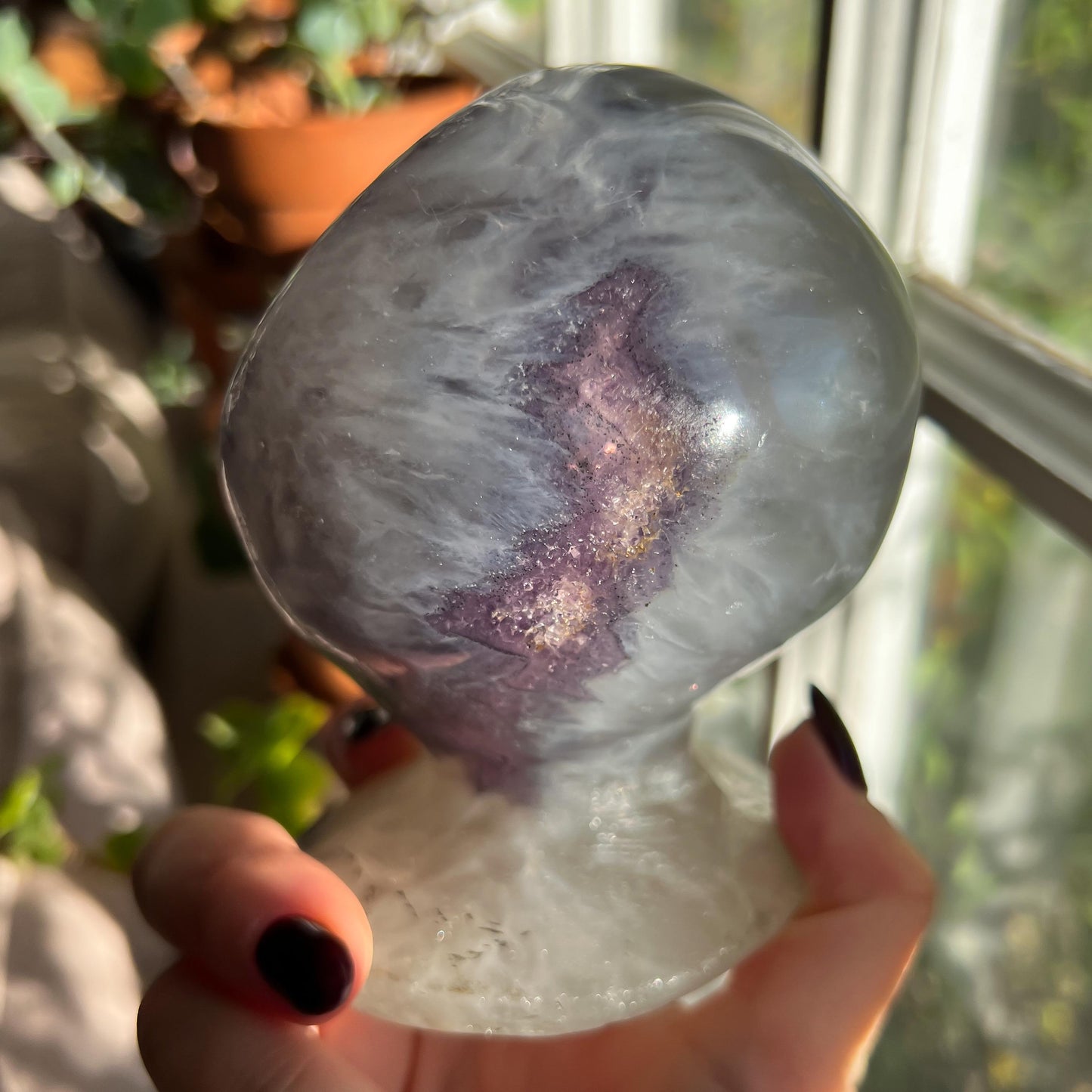 Amethyst Geode Self Standing Sphere