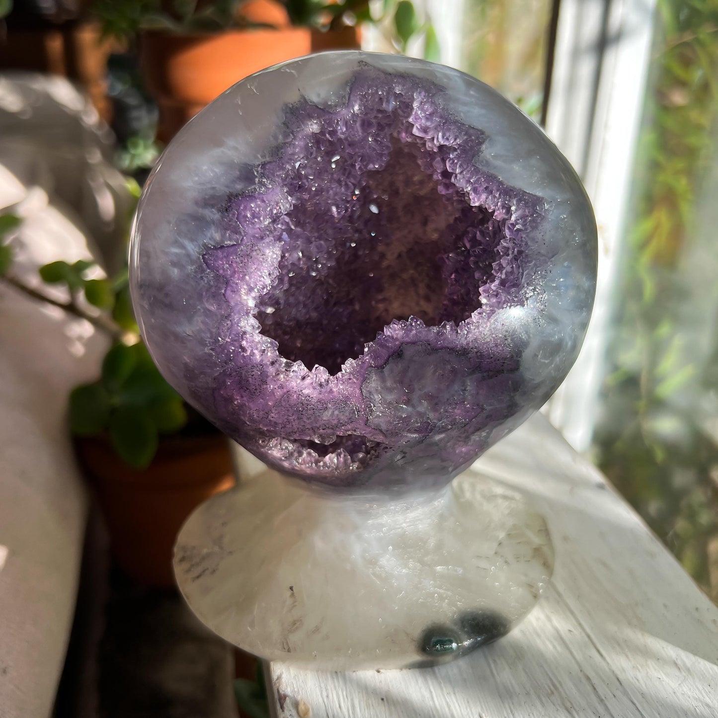 Amethyst Geode Self Standing Sphere