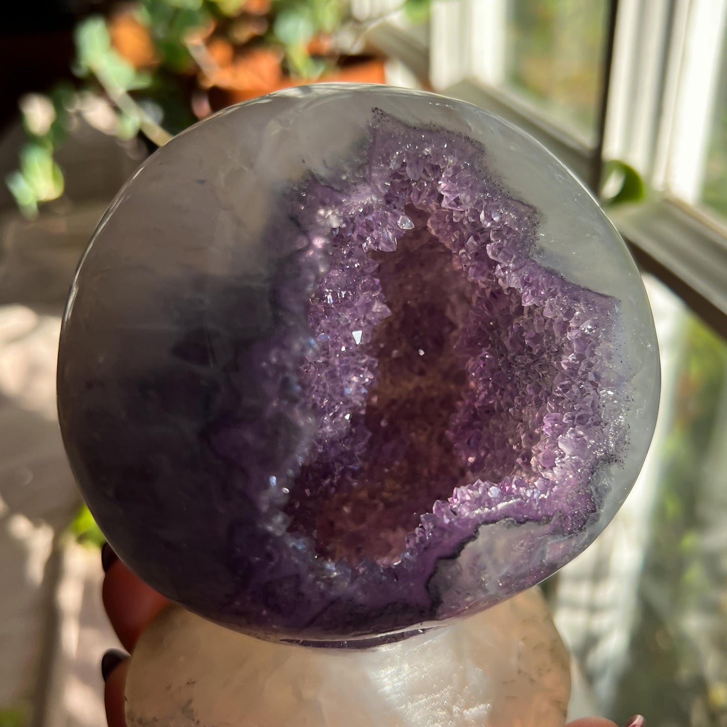 Amethyst Geode Self Standing Sphere