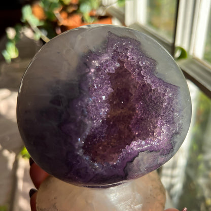 Amethyst Geode Self Standing Sphere