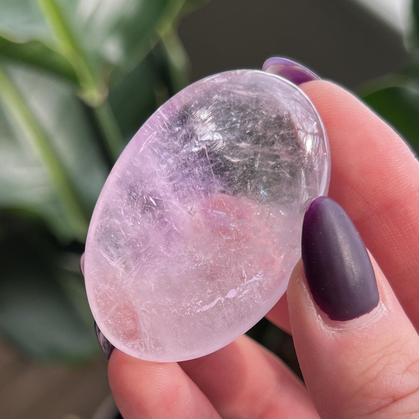 Phantom Amethyst Palm Stone
