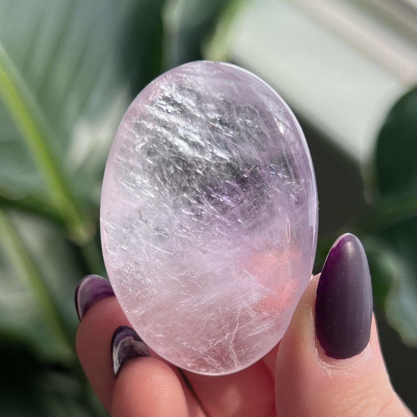 Phantom Amethyst Palm Stone