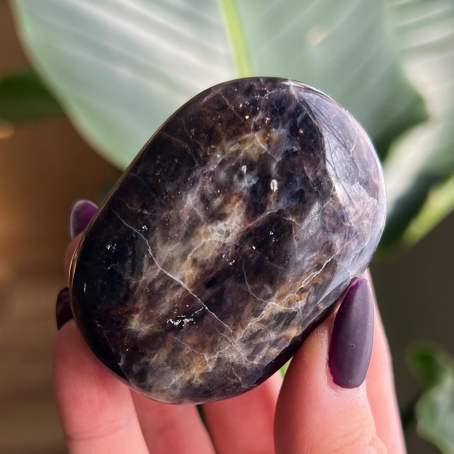 Iolite Chunky Palm Stone