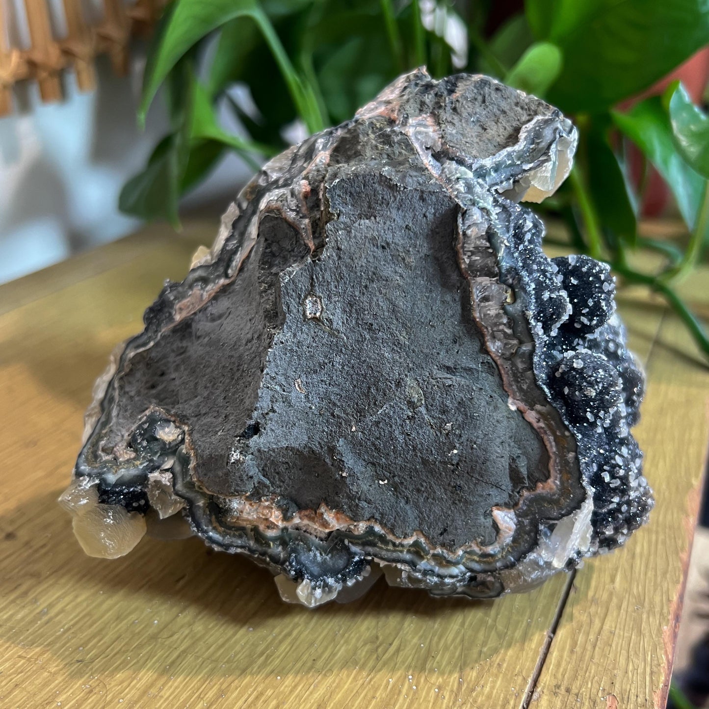 Black Amethyst Calcite Geode