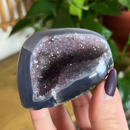 Druzy Amethyst Agate Cave: Crystal from Uruguay, Grounding Cleansing Stone