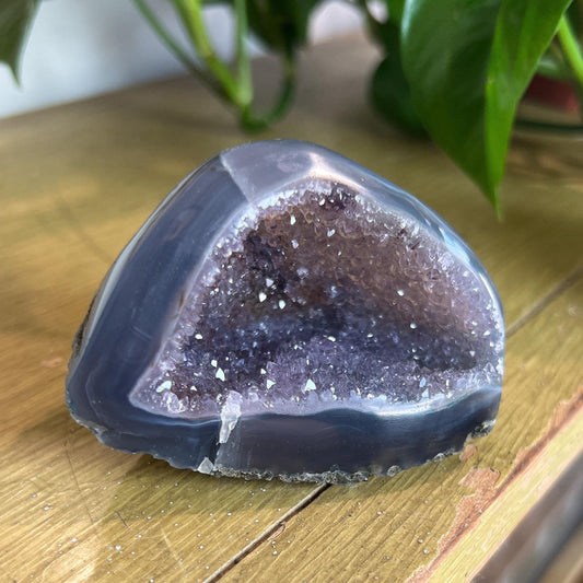 Druzy Amethyst Agate Cave: Crystal from Uruguay, Grounding Cleansing Stone