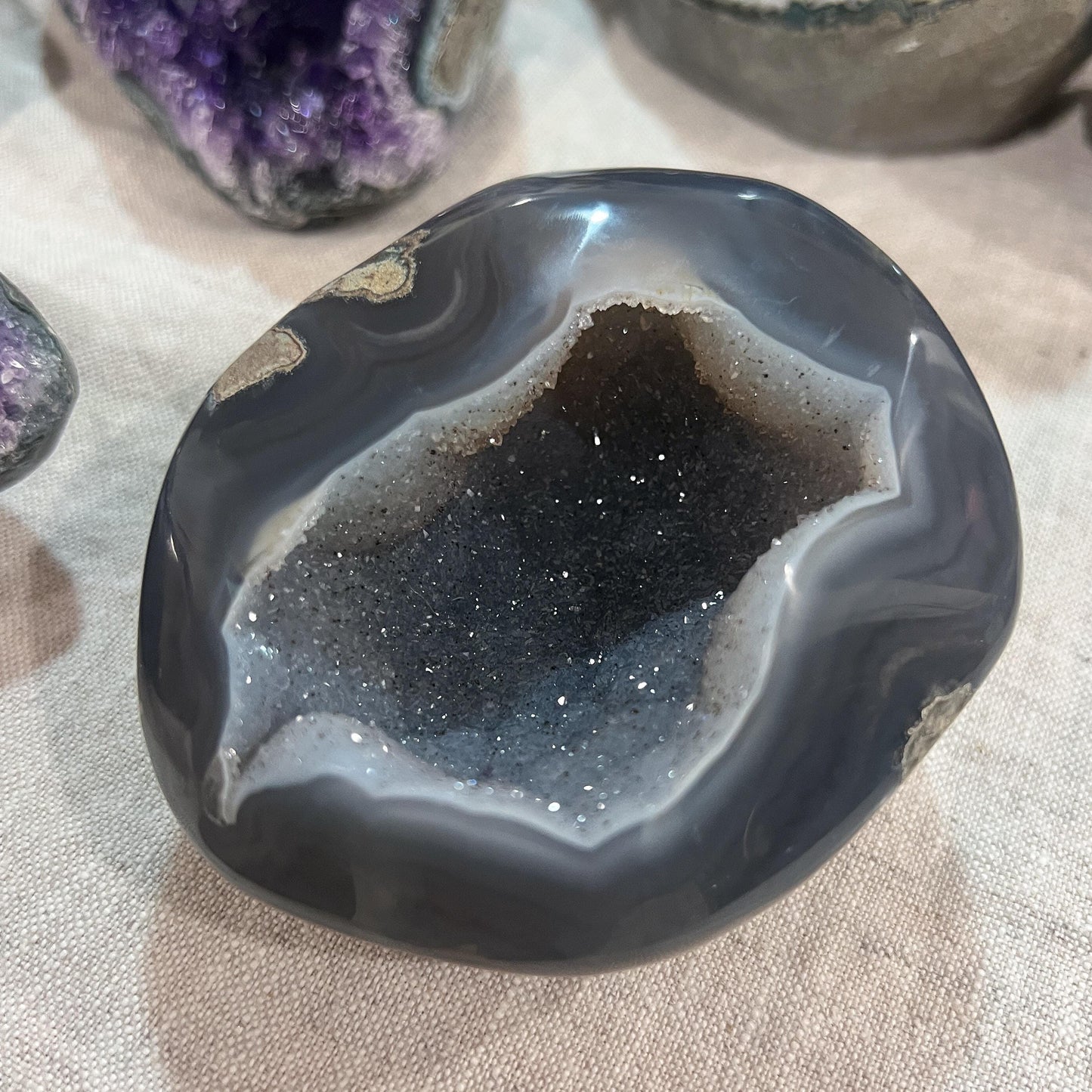 Sugar Druzy Agate Cave